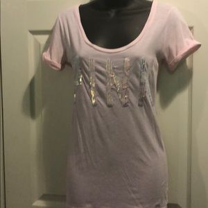 Pink V neck T shirt